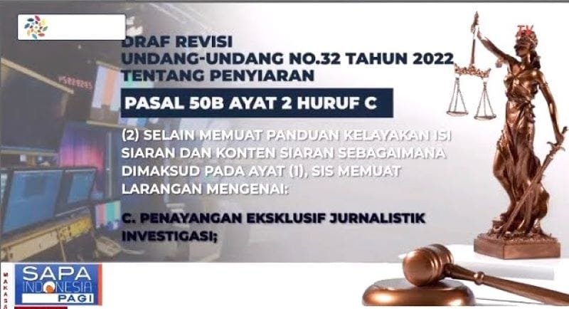 Draf Revisi RUU Penyiaran Menuai Kritik, Larangan Penayangan Eksklusif Investigasi Jadi Sorotan