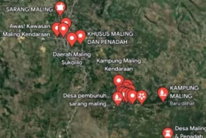 Desa Sukolilo, Pati, Jawa Tengah berubah jadi Kampung Maling di Google Maps (tangkapan layar)