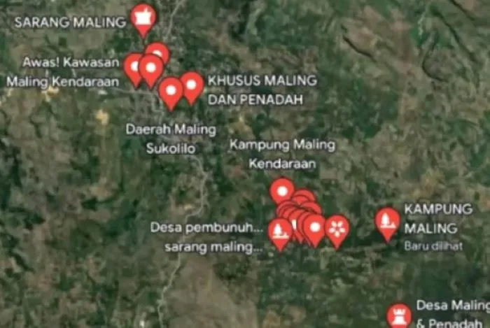 Desa Sukolilo, Pati, Jawa Tengah berubah jadi Kampung Maling di Google Maps (tangkapan layar)
