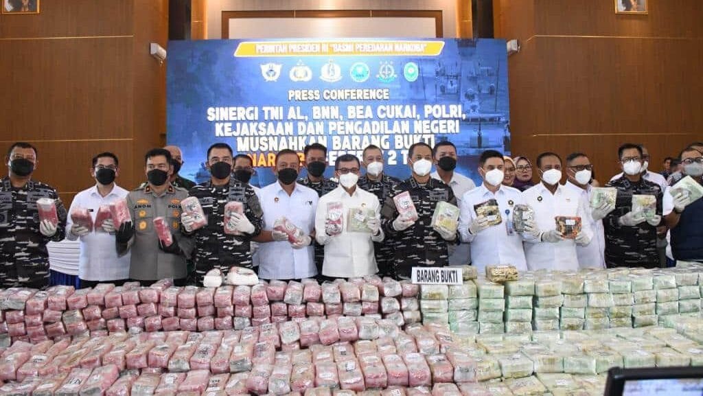 TNI AL Musnahkan 2,06 Ton Narkotika di Batam, Selamatkan 16 Juta Jiwa dari Ancaman Narkoba