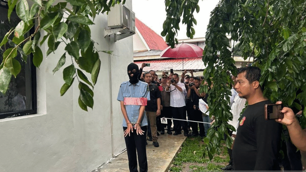 Polsek Sekupang Gelar Rekonstruksi Kasus Tindak Pidana Pembunuhaan Berencana