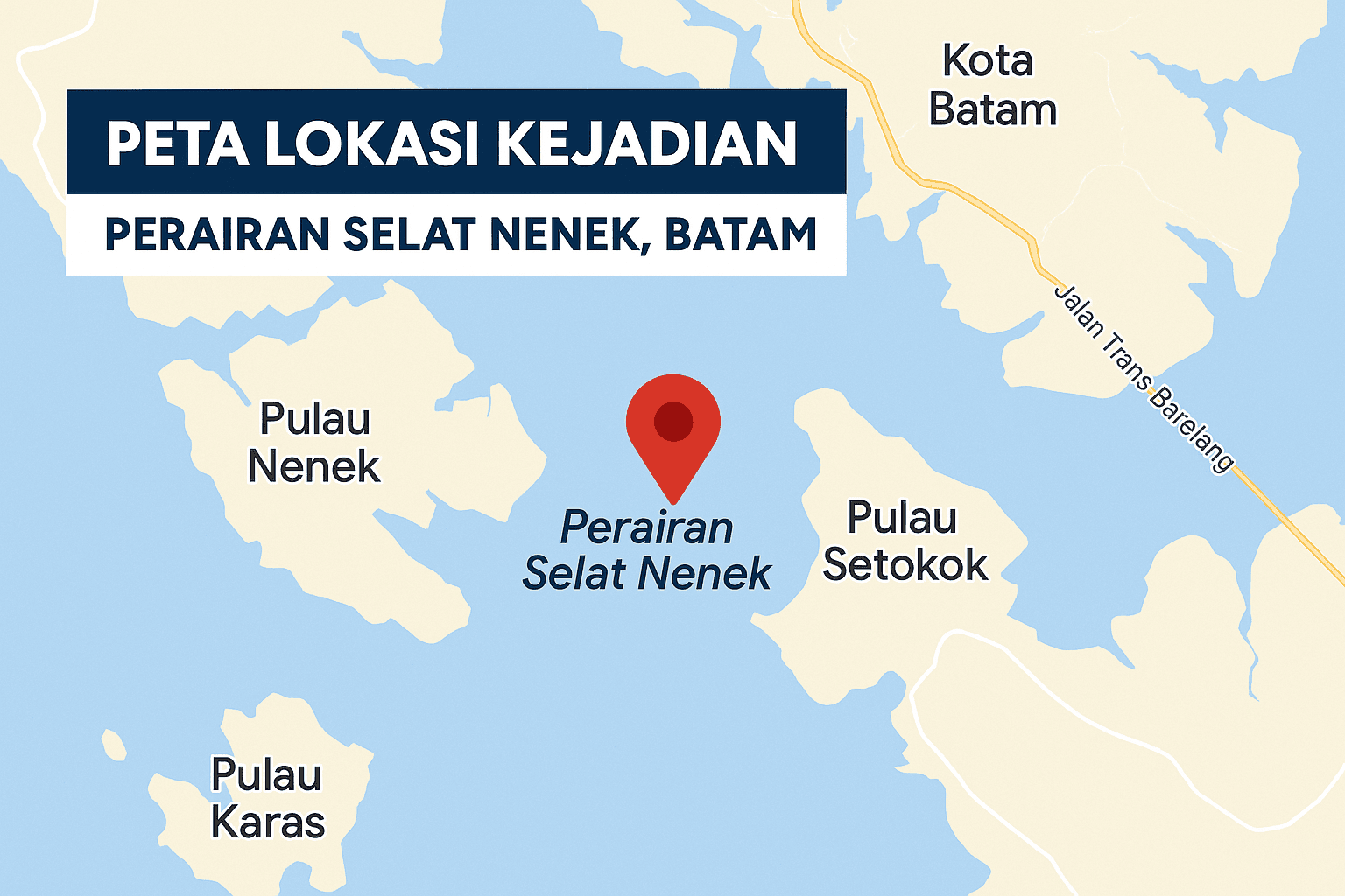 Long Boat Pembawa Tim Sepak Bola Tenggelam di Perairan Selat Nenek Batam: 11 Selamat, 2 Masih Hilang