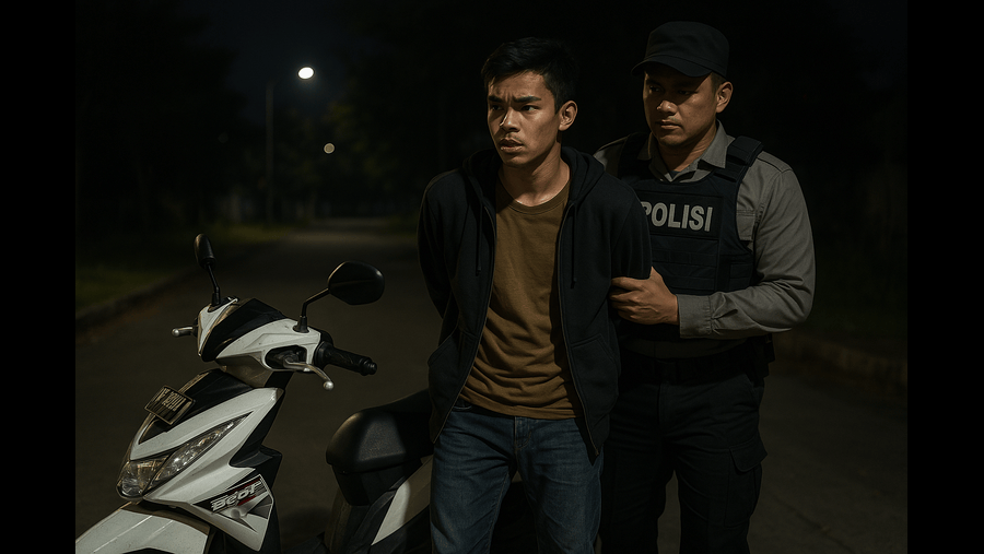 Remaja 19 Tahun di Batam Ditangkap Usai Curi Motor di Sagulung Saat Subuh