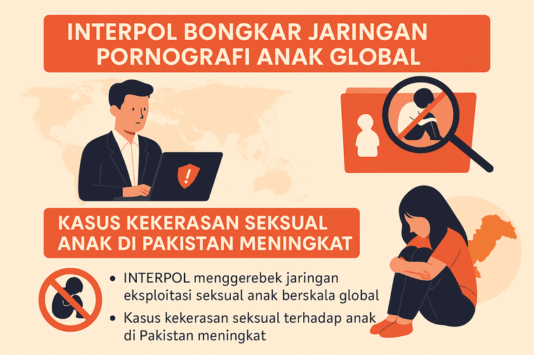INTERPOL Bongkar Jaringan Pornografi Anak Global, Kasus Kekerasan Seksual Anak di Pakistan Meningkat Tajam